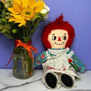 ❌SOLD❌VTG Raggedy Ann Doll Red‎ Hair Embroidered Face Heart Patch Kids Decor